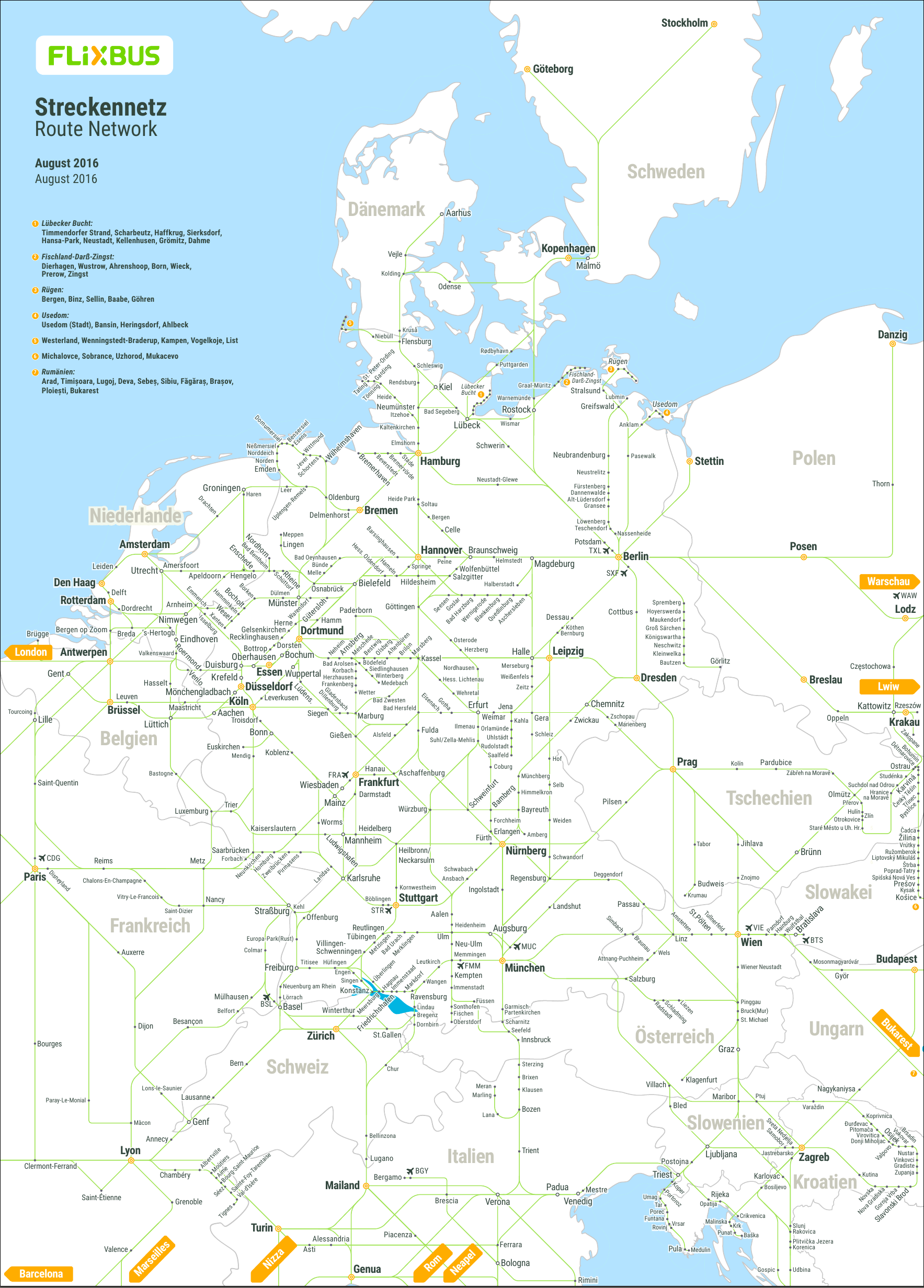 FlixBus fernbus netzkarte Deutschland